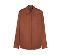 BOSS Regular-Fit Bluse aus softem, glänzendem Gewebe - Style Beruta2, 50567541 Braun 42
