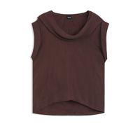 BOSS Regular-Fit Bluse mit Wasserfall-Kragen - Style Bremmi, 50568318 Dunkelbraun 38