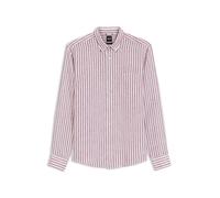 BOSS Regular-Fit Button-Down-Hemd aus Leinen mit Streifen-Dessin - Style C-LIAM-S-BD-P-262, 50560883 Rot gestreift XL