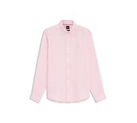 Leinenhemd BOSS "LIAM", Herren, Gr. L, N-Gr, open pink690, Web, Obermaterial: 100% Leinen, unifarben, regular fit normal, 1-Knopf-Manschette, Hemden, 100% Leinen mit Button-Down-Kragen, regular fit (2