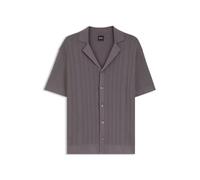 BOSS Regular-Fit Cardigan aus Baumwolle mit Streifen-Dessin - Style C-Neri, 50560492 Lila L