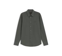 BOSS Regular-Fit Hemd aus Baumwoll-Popeline mit gesticktem Logo - Style Relegant_6_M, 50518304 Khaki XXL