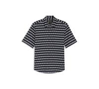 BOSS Regular-Fit Hemd aus bedruckter Baumwoll-Popeline - Style Rash_2_M, 50559628 Blau gemustert L