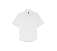 BOSS Regular-Fit Hemd aus bedruckter Baumwoll-Popeline - Style Rash_2_M, 50559628 Weiß gemustert S