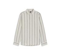 BOSS Regular-Fit Hemd aus gestreiftem Leinen und Baumwolle - Style Ricoplus_M, 50559324 Grau gemustert XL