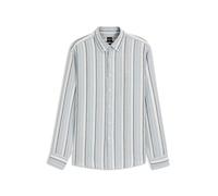 BOSS Regular-Fit Hemd aus gestreiftem Leinen und Baumwolle - Style Ricoplus_M, 50559324 Hellblau gestreift XXXL