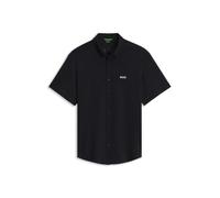 Kurzarmhemd BOSS GREEN "Motion S", Herren, Gr. XL, N-Gr, dunkelblau402, Jersey, Obermaterial: 100% Baumwolle, unifarben, regular fit normal, Rundhals, abgesteppte Kante, Hemden, Regular Fit, Button-do