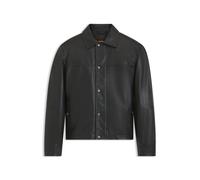 BOSS Regular-Fit Hemd aus Leder mit metallenen Logo-Knöpfen - Style Joban, 50562532 Schwarz 56