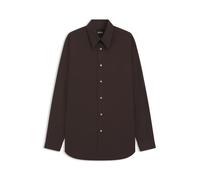 BOSS Regular-Fit Hemd aus leichter Merinowolle - Style P-JOE-K-PL-262, 50561675 Dunkelbraun 40