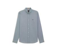 Businesshemd BOSS ORANGE "Rickert", Herren, Gr. XL, N-Gr, open grün369, Web, Obermaterial: 100% Baumwolle, regular fit, hoch geschlossener Ausschnitt, eingesetzt Manschette mit Knöpfen, Hemden, mit Bu