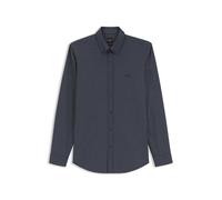 Langarmhemd BOSS ORANGE "Rickert M", Herren, Gr. M, N-Gr, dunkelblau404, Web, Obermaterial: 95% Baumwolle, 5% Elasthan, unifarben, regular fit normal, Rundhals, Manschette, Hemden, Button-down-Kragen,