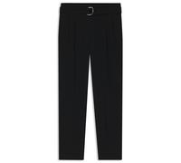 BOSS Regular-Fit Hose aus knitterfreiem Krepp in Cropped-Länge - Style Tapiah, 50490037 Schwarz 34