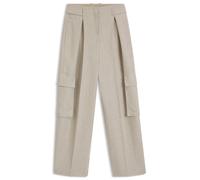 BOSS Regular-Fit Hose aus Leinen-Mix im Fischgrätmuster - Style Tapasa, 50558529 Hellbeige 38