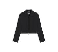 BOSS Regular-Fit Jacke aus Krepp-Gewebe mit Reißverschluss - Style Jocalena, 50551922 Schwarz 38