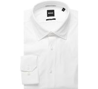 BOSS Regular Fit Jerseyhemd weiss, Einfarbig