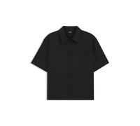 BOSS Regular-Fit Kurzarm-Bluse aus Schurwolle - Style Bulera, 50546614 Schwarz 40