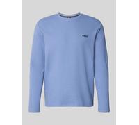 BOSS Regular Fit Langarmshirt aus Baumwoll-Mix in Jeansblau, Größe L
