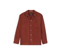 BOSS Regular-Fit Overshirt aus knitterfreiem Leinen - Style L-Corvin-262, 50561406 Braun 54