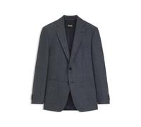 BOSS Regular-Fit Sakko aus Baumwoll-Mix mit Schurwolle und Fischgrätmuster - Style H-Janson-263, 50567509 Dunkelblau 46