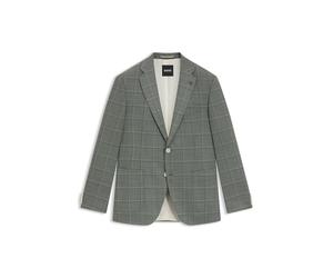 BOSS Regular-Fit Sakko aus kariertem Woll-Mix - Style H-Janson-FL-253, 50545870 Grün 58