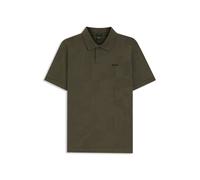 BOSS Regular-Fit Strick-Poloshirt aus Baumwolle mit 3D-Jacquard-Design - Style PL_Network JQ Pirax, 50563975 Olive XXL