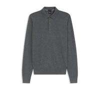BOSS Regular-Fit Strick-Poloshirt aus Merino - Style H-Lancione, 50565503 Dunkelgrau L