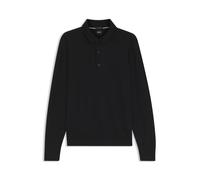 BOSS Regular-Fit Strick-Poloshirt aus Merino - Style H-Lancione, 50565503 Schwarz L