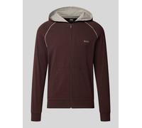 BOSS Regular Fit Sweatjacke aus Baumwoll-Mix Modell 'Mix&Match Jacket H' in Dunkelbraun, Größe XXL