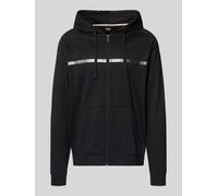 BOSS Jacke aus Baumwoll-Terry mit Logo und Streifen - Style Authentic Jacket H, 50550571 Schwarz XL