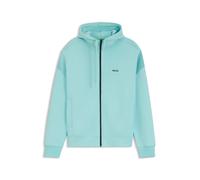 BOSS Regular-Fit Sweatshirt aus Spacer-Piqué mit Reißverschluss - Style SW_Union Saggy, 50563287 Türkis M