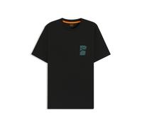 BOSS Regular-Fit T-Shirt aus Baumwolle mit Print-Artwork - Style Te_structure, 50554610 Schwarz L