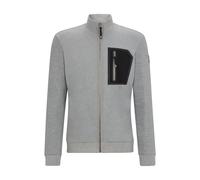 BOSS Reitsport-Cardigan mit Reißverschlusstasche auf der Brust zum Überziehen - Style SAM FUNCTION CARDIGAN, B4M1201 Grau XXL