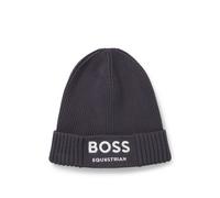 BOSS Reitsport-Mütze im Fischer-Stil aus Baumwolle - Style FISHER BEANIE BLACK, B6U1602 Dunkelgrau ONESI