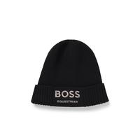 BOSS Reitsport-Mütze im Fischer-Stil aus Baumwolle - Style FISHER BEANIE DARK GREY, B6U1602 Schwarz ONESI