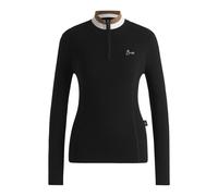 BOSS Reitsport-Pullover mit Rippstruktur und Troyerkragen - Style ABIGAL KNITWEAR JUMPER, B6W1002 Schwarz M