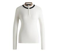 BOSS Reitsport-Pullover mit Rippstruktur und Troyerkragen - Style ABIGAL KNITWEAR JUMPER, B6W1002 Weiß XL