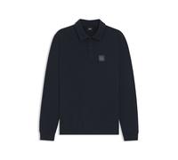BOSS Reitsport-Strick-Poloshirt aus Stretch-Baumwolle mit Logo-Patch - Style LUIS POLO SWEATER, B7M1201 Dunkelblau XL