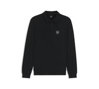 BOSS Reitsport-Strick-Poloshirt aus Stretch-Baumwolle mit Logo-Patch - Style LUIS POLO SWEATER, B7M1201 Schwarz S