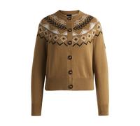 BOSS Reitsport-Strickjacke mit Strickmuster - Style AURELIA KNITWEAR CARDIGAN, B6W1008 Beige XS