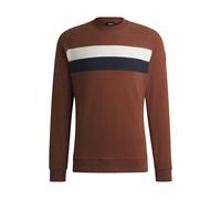 BOSS Reitsport-Sweatshirt aus Stretch-Baumwolle mit Blockstreifen - Style LEWIN SWEATER CAPPUCCHINO, B6M1202 Braun XXL