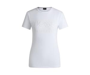 BOSS Reitsport-T-Shirt aus Stretch-Baumwolle mit Logo-Stickerei - Style MAYA T - SHIRT LOGO, B5W0601 Weiß XL
