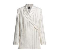 BOSS Relaxed-Fit Blazer aus gestreiftem Leinen-Mix mit Bouclé-Struktur - Style Janka-DB1, 50537458 Weiß gemustert 34