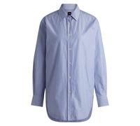 BOSS Relaxed-Fit Bluse aus Baumwoll-Mix-Popeline mit Streifen-Muster - Style C_Bostucci_6, 50531052 Blau 36