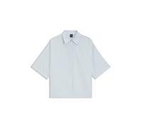 BOSS Relaxed-Fit Bluse aus Baumwoll-Popeline mit Spitzkragen - Style Bimina, 50558376 Hellblau 42