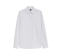 BOSS Relaxed-Fit Bluse aus gestreifter Baumwoll-Popeline - Style Saturday_1, 50566475 Weiß gemustert 34
