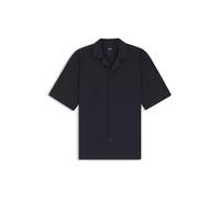 BOSS Relaxed-Fit Hemd aus Woll-Mix mit Mesh-Muster - Style P-LARS-CAMP-262, 50560702 Dunkelblau L