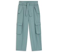 BOSS Relaxed-Fit Hose aus drapiertem Twill mit Paperbag-Bund - Style Tacusa, 50553677 Blau 34