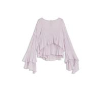 BOSS Relaxed-Fit Krepp-Bluse aus Seersucker-Georgette mit Rüschen - Style C_Bleja, 50554050 Flieder 40