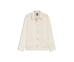 BOSS Relaxed-Fit Overshirt aus in Italien gefertigtem Leinen-Twill - Style H-CAI-K-3P-262, 50561615 Hellbeige L