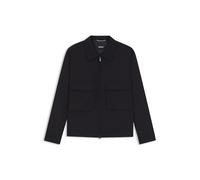 BOSS Relaxed-Fit Overshirt aus melierter Schurwolle mit Reißverschluss - Style C-Carper-OS-2PP-261, 50559721 Dunkelblau 44